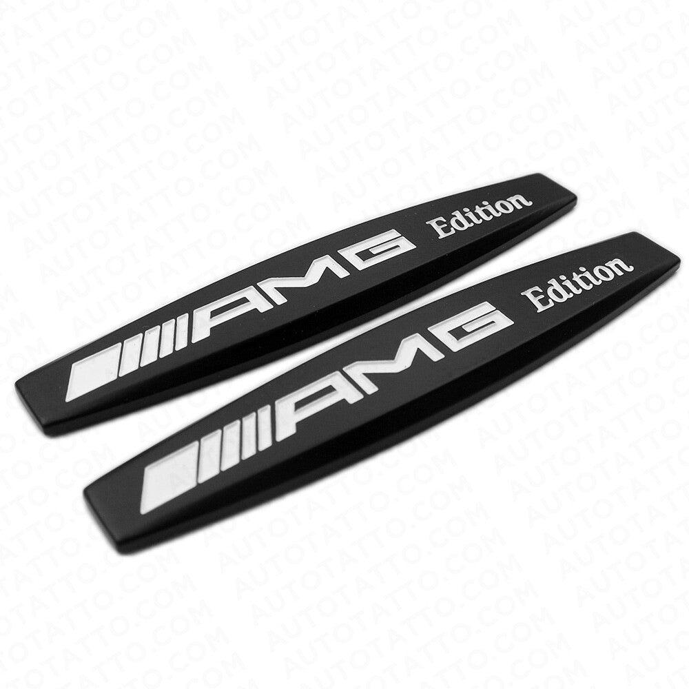 2pcs AMG Edition Fender Marker 3D Sticker Badge Emblem Decorate Limited Black