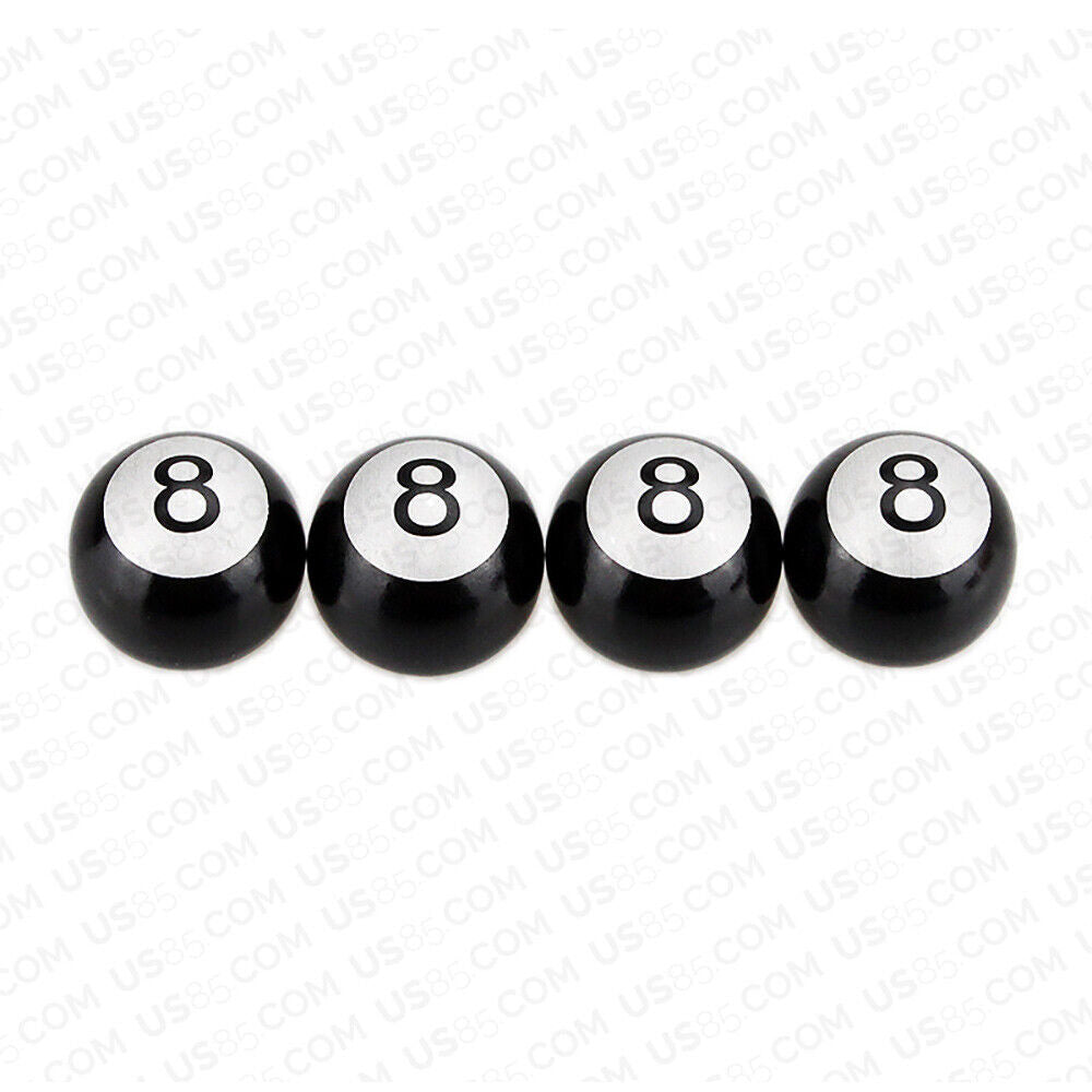 Universal No. 8 Eight Billiard Ball Car Round Caps Auto Valve Stems Decoration