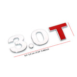 Universal 3D Fashion Metal 3.0T (Red T) Car Decal Sticker for Auto Decoration