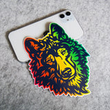 Colorful Wild Wolf Sticker Decal Laptop Car Van Truck Liftgate Window Decorate