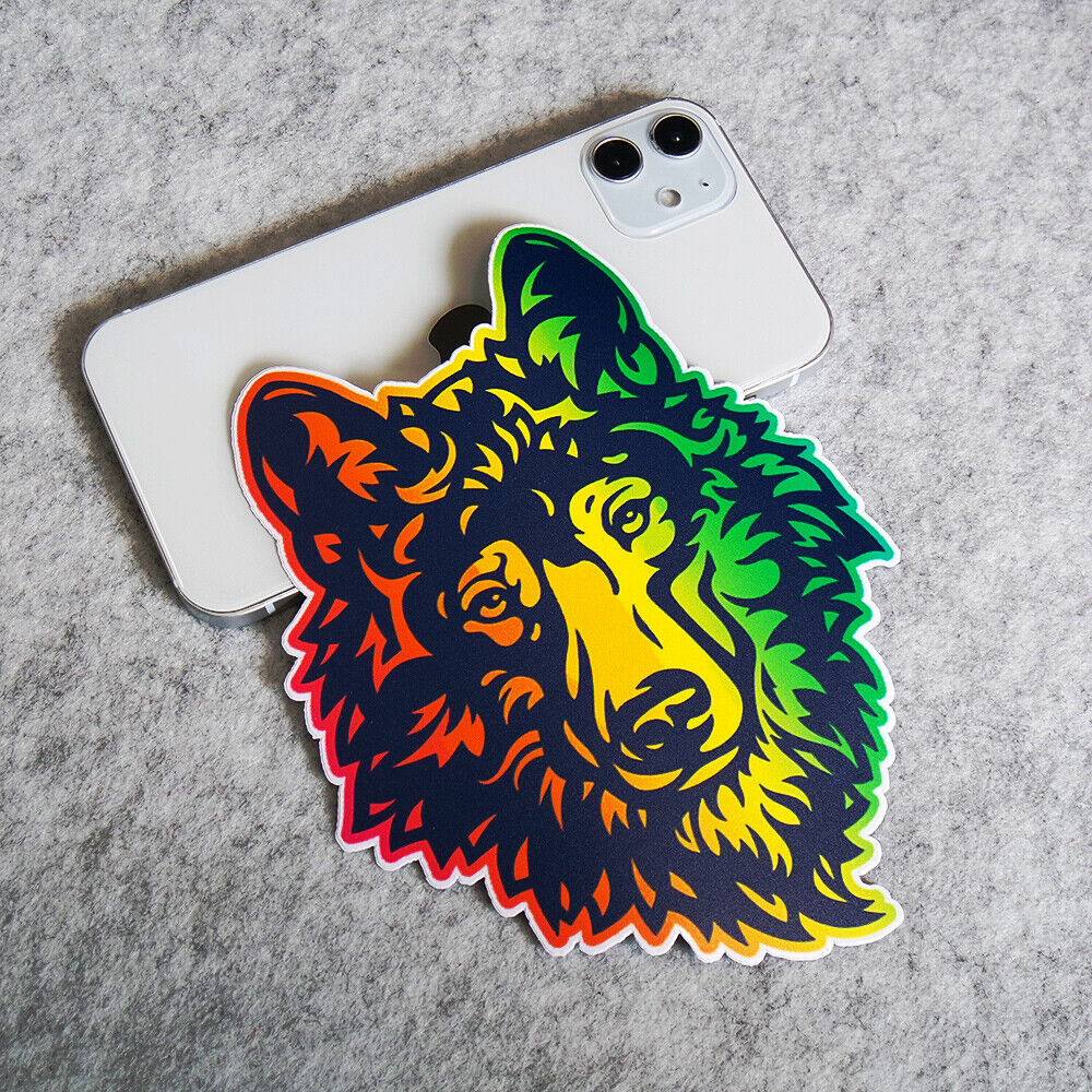 Colorful Wild Wolf Sticker Decal Laptop Car Van Truck Liftgate Window Decorate