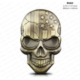 Universal 3D Fashion Metal Skull w/ USA Flag Emblem Car Decal Sticker Decoration