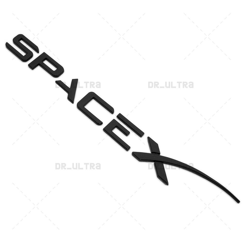 Tesla SpaceX 3D Decal Letter Nameplate Logo Badge Emblem Decorate Gloss Black
