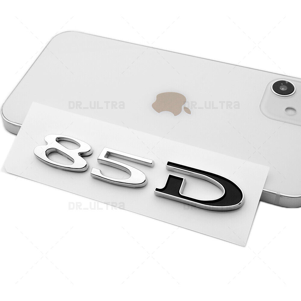 Tesla Rear Liftgate Lid Model 85D Nameplate Logo Badge Emblem Sport Chrome Black