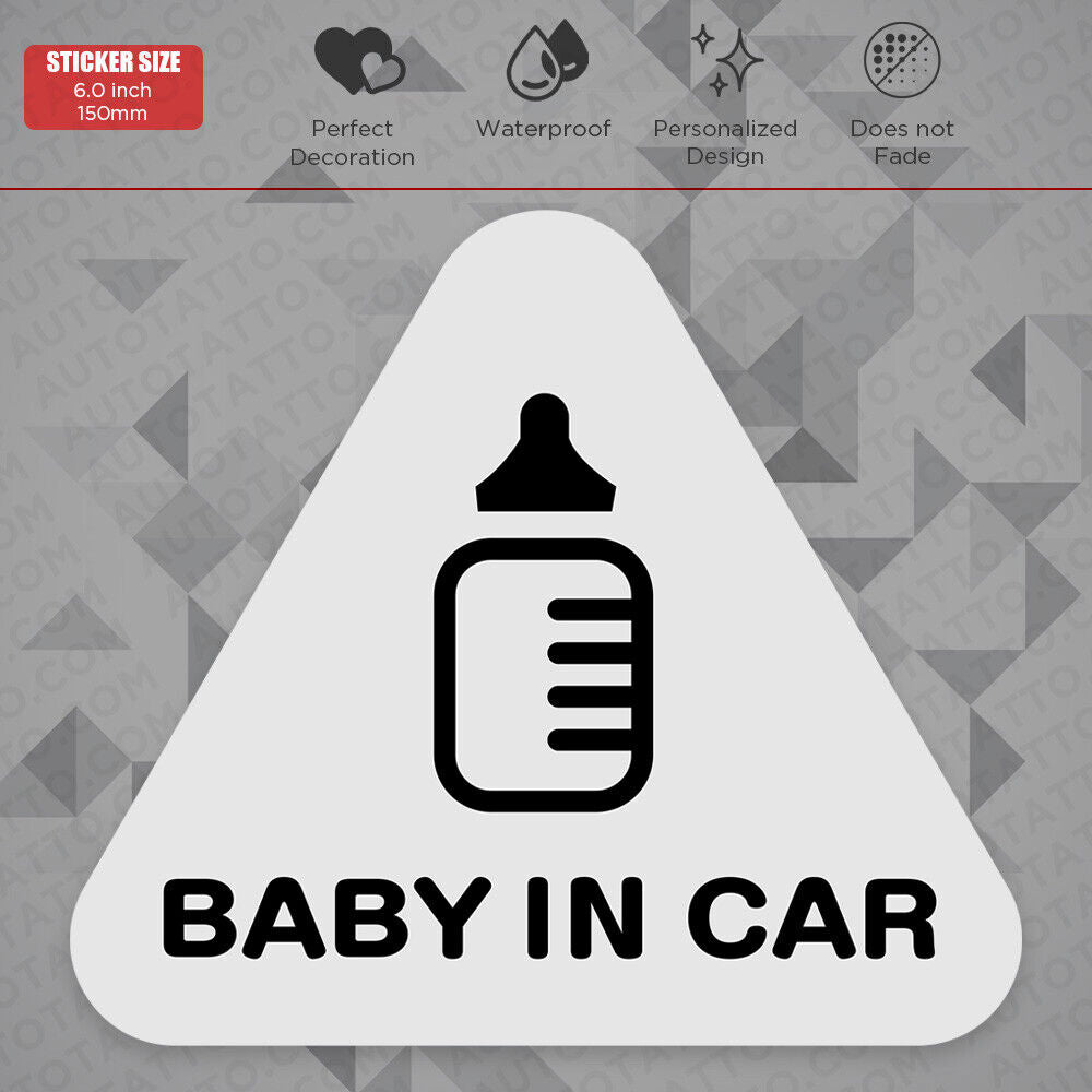 Cute Baby in Car Bottle 3D Sticker Decal Kid on Board Van Trunk Window Decorate