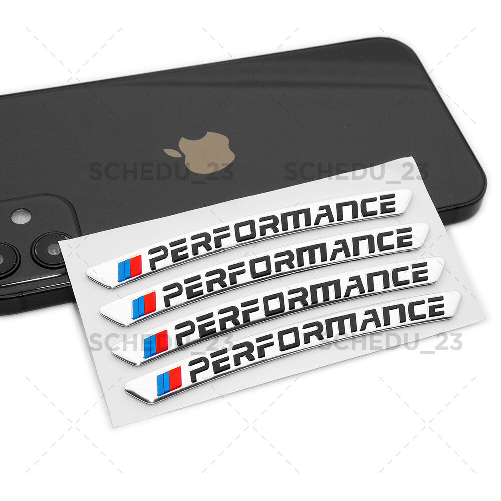 4x BMW New M Performance Wheels Aluminum Sticker Badge Logo Emblem M Power Sport