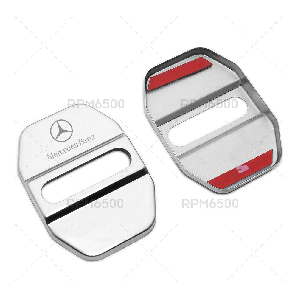 2X Stainless Steel Car Door Striker Cover Lock Buckle Cap AMG For Mercedes-Benz