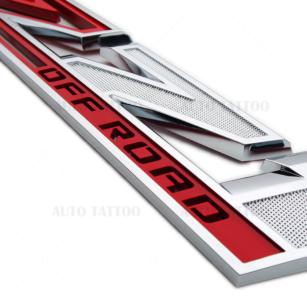 Chevy 19-21 Silverado Z71 Off Road Fender Letter Logo Emblem Badge Chrome Red