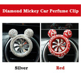 Crystal Bling Diamond Fragrance Mickey Fan Car Air Fresher Vent Perfume Clip