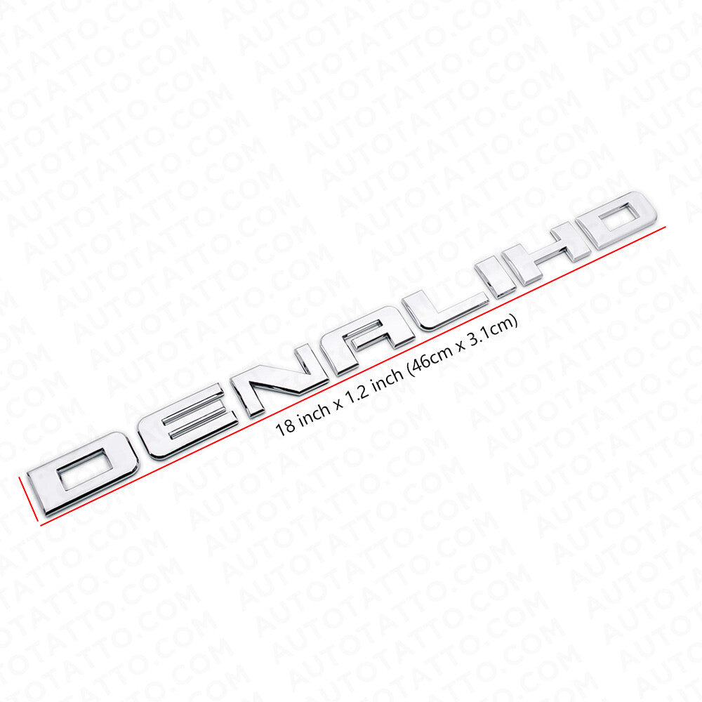 2x Denali HD Side Door Tailgate Letter Nameplate Emblem Badge GMC 3D OEM Chrome