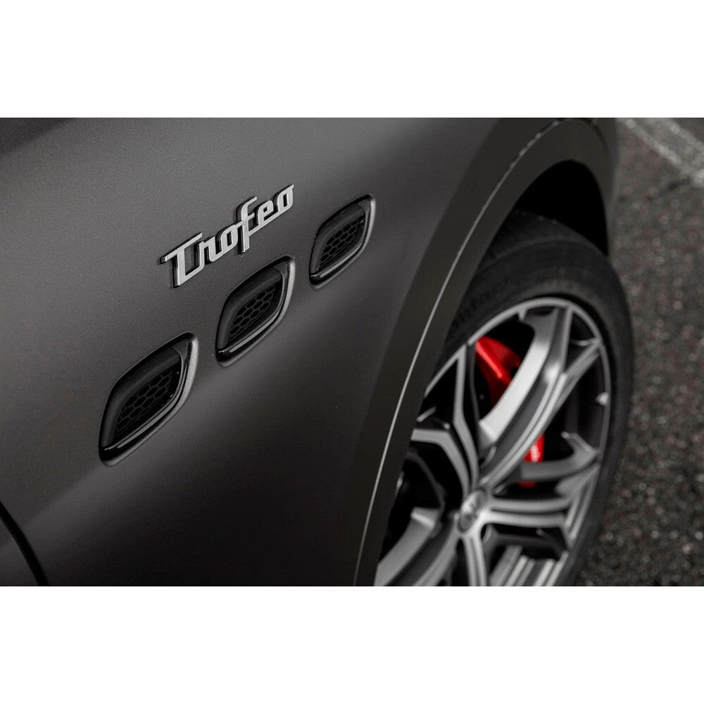 For Maserati Levante GT Side Fender Trofeo Emblem Nameplate Badge Chrome Black
