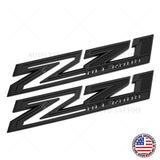 2pcs Chevy 19-21 Silverado Z71 Off Road Fender Letter Emblem Badge Gloss Black