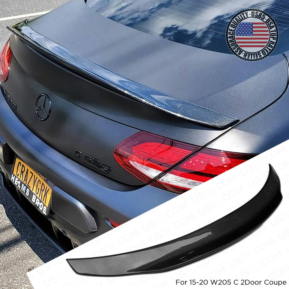Carbon Fiber PSM Trunk Spoiler Wing 15-21 Mercedes W205 C Class 2dr AMG Coupe