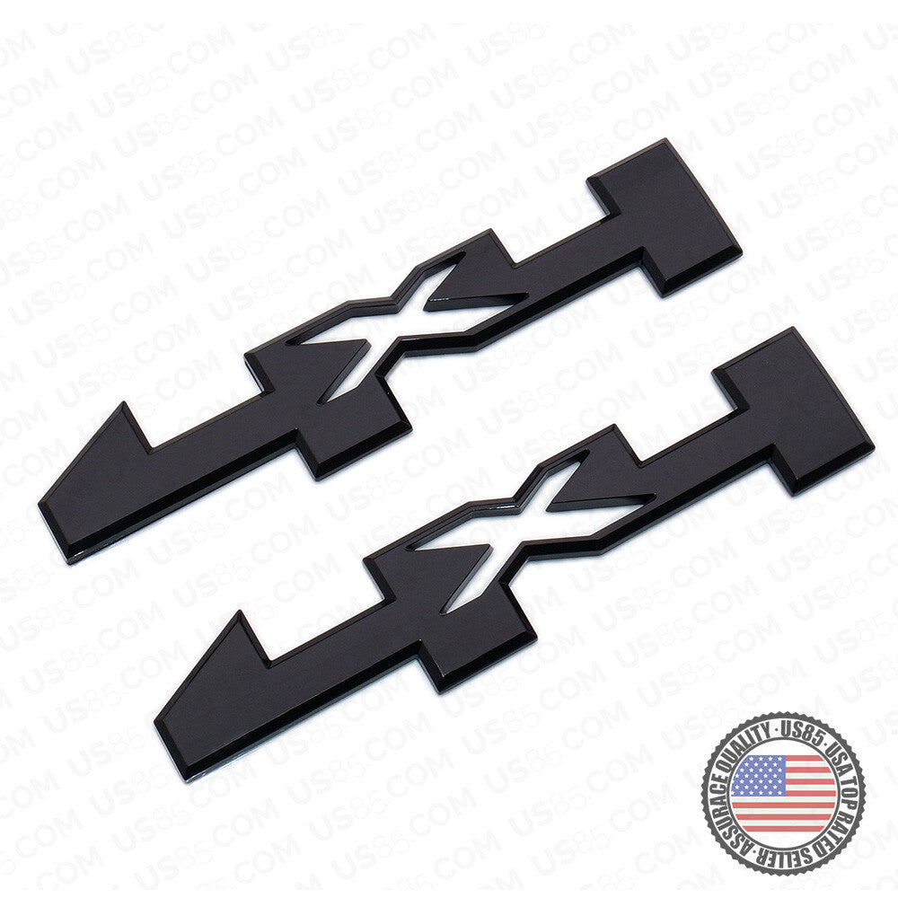 2pcs 4x4 GMC Canyon Sierra Side Fender Door Badge Emblem Nameplate - Gloss Black