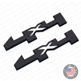 2pcs 4x4 GMC Canyon Sierra Side Fender Door Badge Emblem Nameplate - Gloss Black