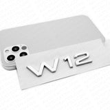 For Audi Sport Car Side Fender W12 Marker Nameplate Emblem Logo Badge Chrome