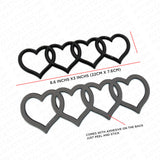 Audi Sport Car Trunk Lid Love Heart Rings Badge Logo Emblem Decor Gloss Black