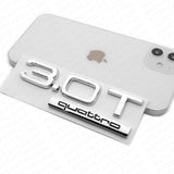 04-22 Audi Rear Trunk Deck Lid 3.0T Quattro Nameplate Emblem Logo Badge Chrome