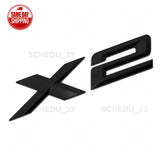 18-23 Matte Black X2 Letter Logo Emblem Badge Rear Liftgate Nameplate M Sport