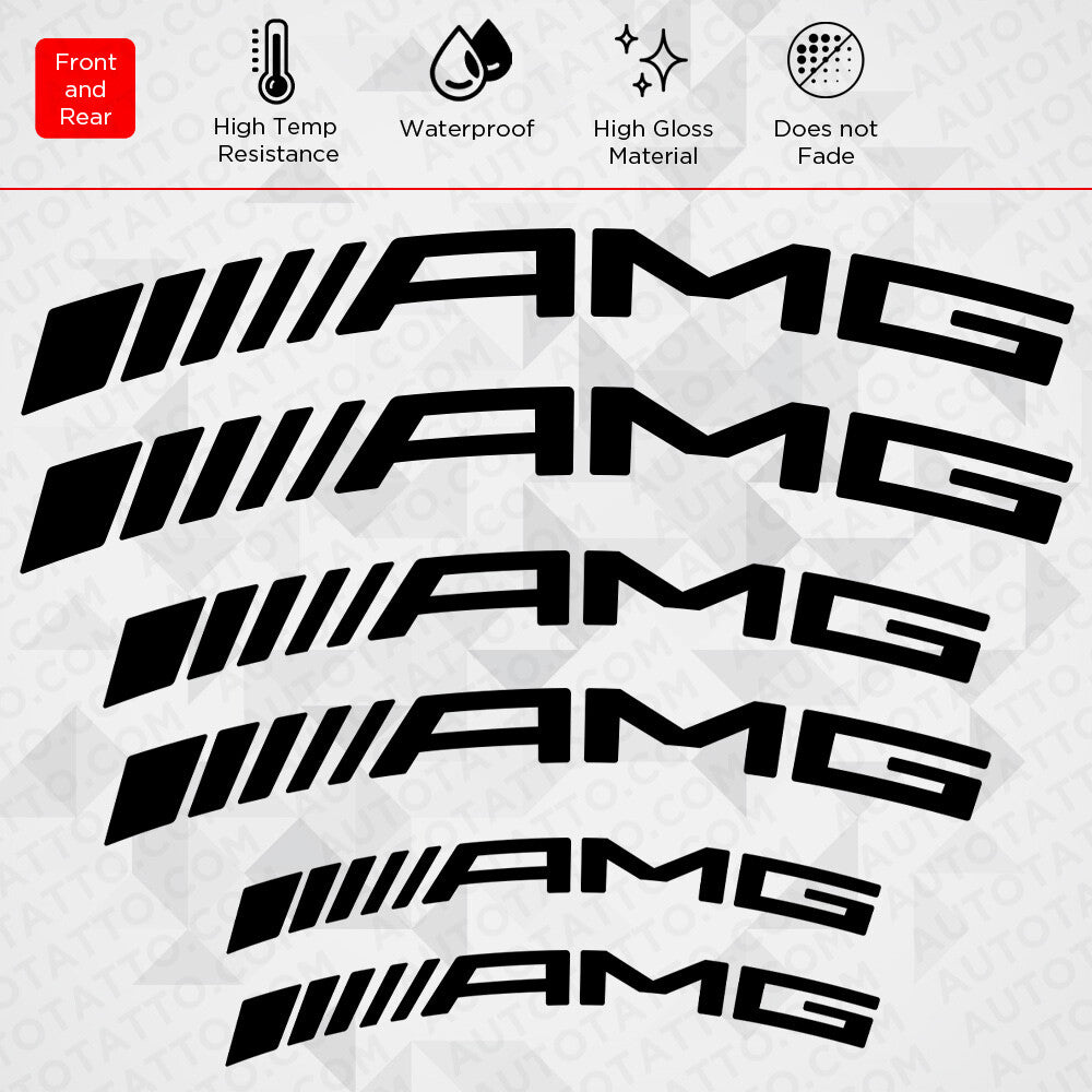 AMG Edition Car Wheels Brake Caliper Sticker Decal Logo Decoration Sport Black