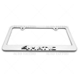 1x 4MATIC Mirror Chrome License Plate Frame Cover Decorate + Screw Caps