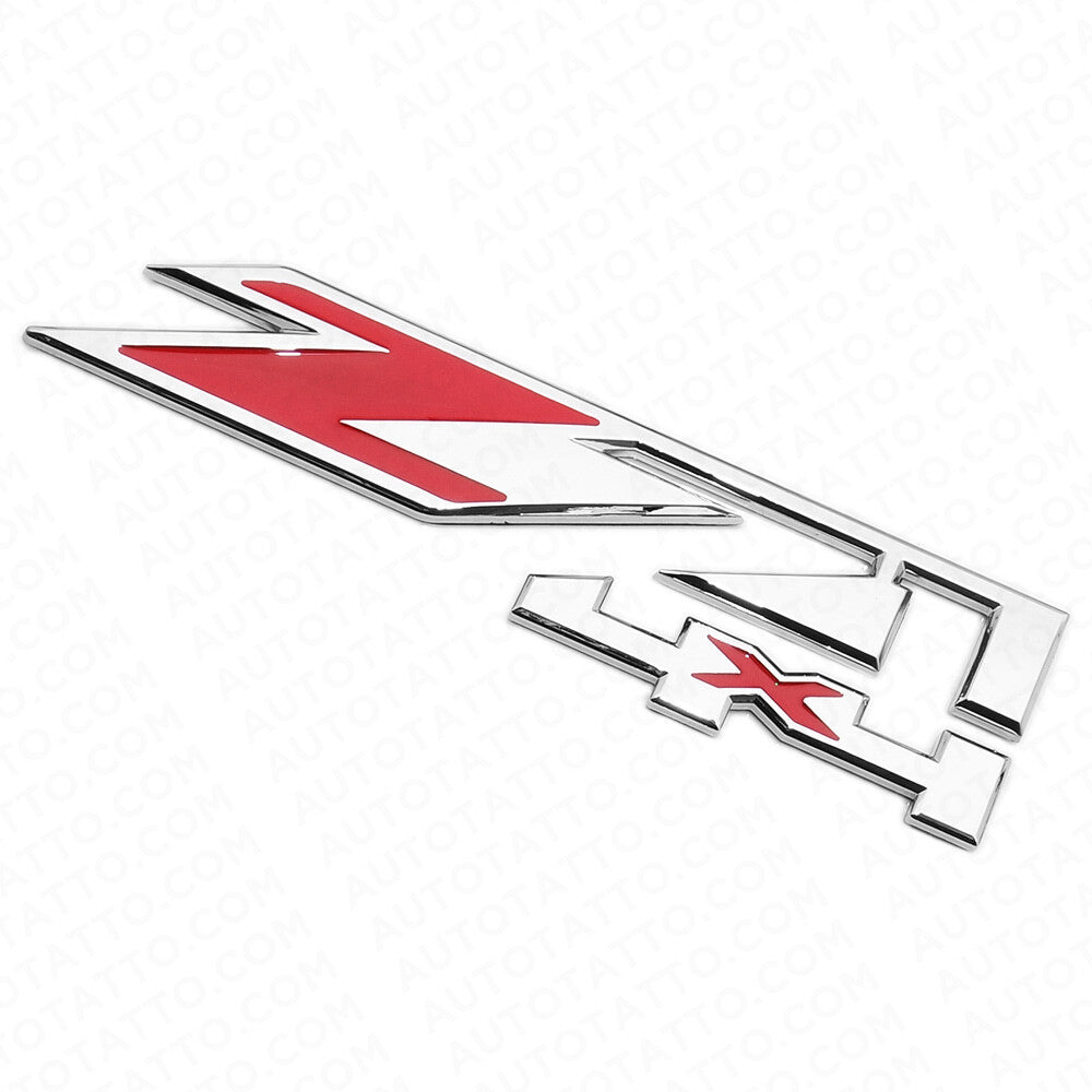 2x GMC Sierra z71 4X4 Fender Front Door Logo Badge Emblem Nameplate Chrome Red