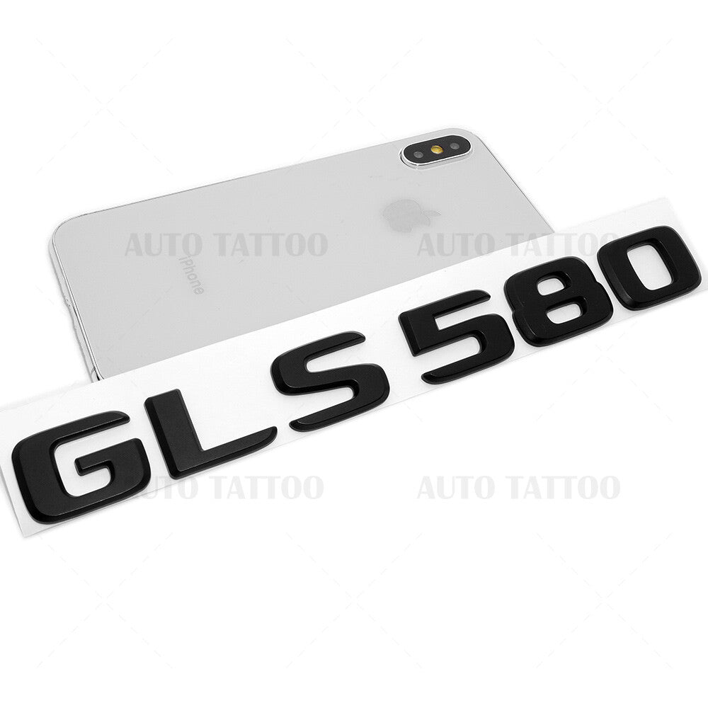 For Mercedes GLS 580 Letter Emblem Liftgate Logo Badge AMG Sport Matte Black