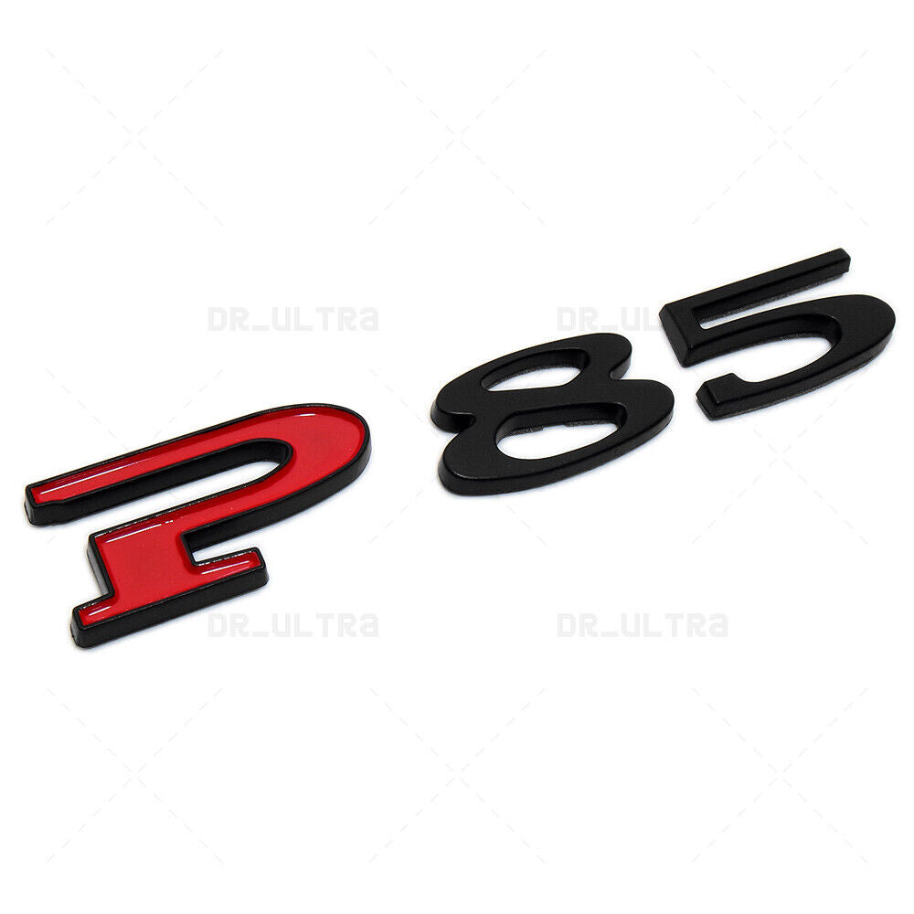 Tesla Rear Liftgate Lid Model P85 Nameplate Logo Badge Emblem Sport Black Red