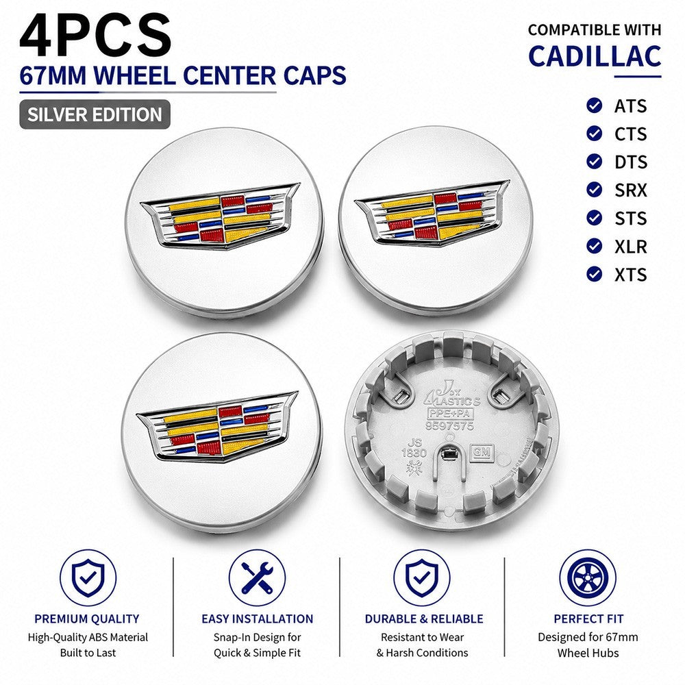 4pcs. Center Caps Cadillac 9597375 23156594 ATS CTS CT6 XT5 SRX XTS Wheel Set