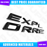 For 2020-2025 Explorer Sport Badge Gloss Black Outline Hood Emblem Letters Decal