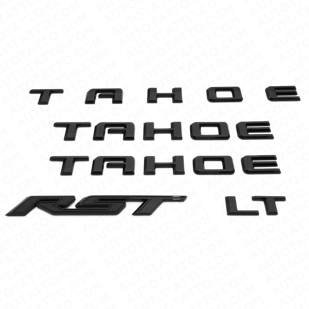 2021+ Chevy Tahoe Gloss Black Nameplate Emblem Kit Set LT RST Sport Decorate