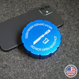 Mercedes AMG Sport Universal Aluminum Hood Water Washer Tank Cap Cover Trim Blue