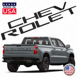19-22 Silverado CHEVROLET Tailgate Insert 3D Letter Badge Nameplate Emblem Black