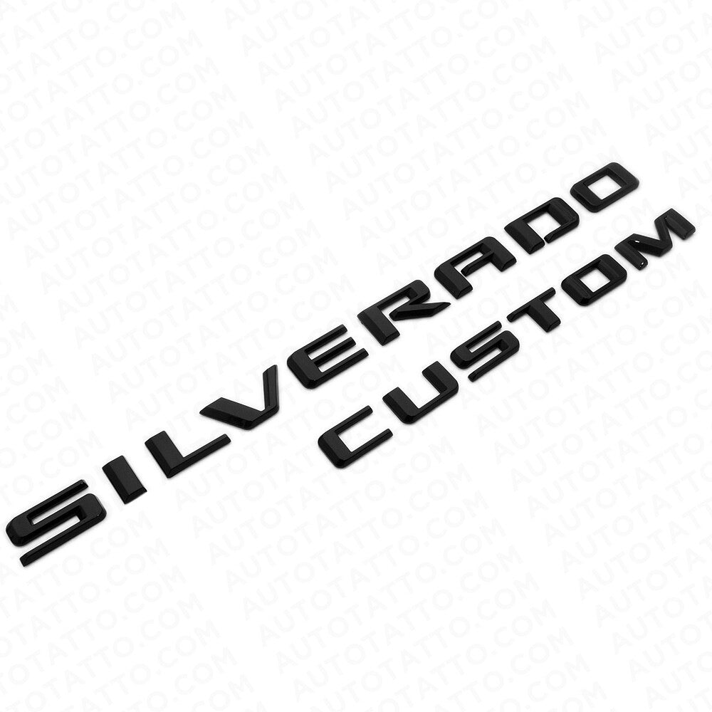 19-21 Gloss Black Silverado Custom 1500 Tailgate Letter Logo Emblem Badge Z71
