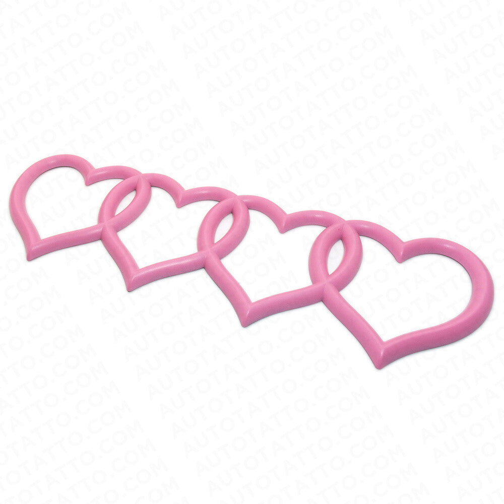 For Audi Sport Car Trunk Lid Love Heart Rings Badge Logo Emblem Gift Pink Lady