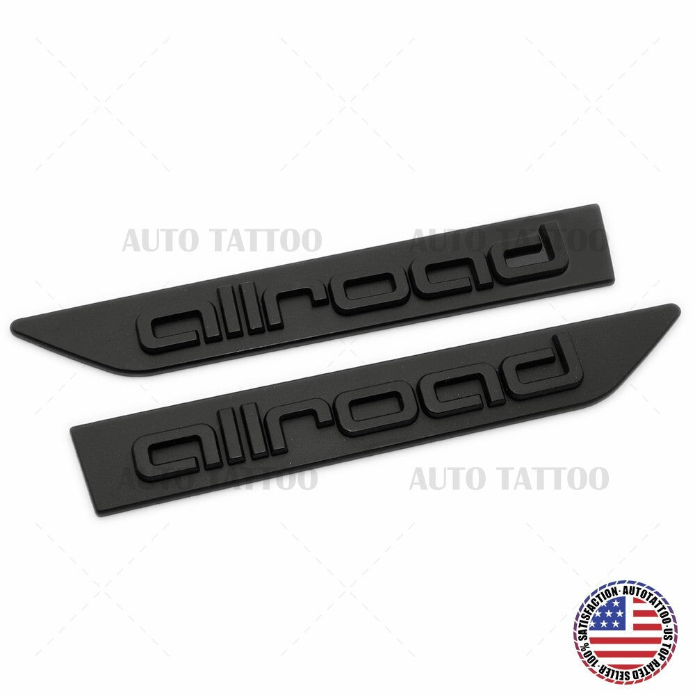 Audi Allroad Fender Left & Right Marker Nameplate Badge Emblem Sport Matte Black