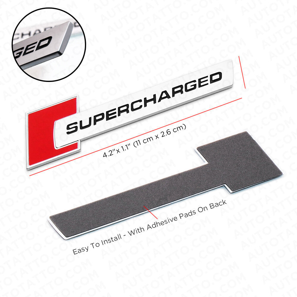 Audi Supercharged Side Fender Marker Nameplate Emblem Badge Decorate ABS Sline