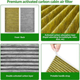 2Pcs 2016-2024 Tesla Model 3 Model Y Durable Activated Cabin Air Filter Kit Set