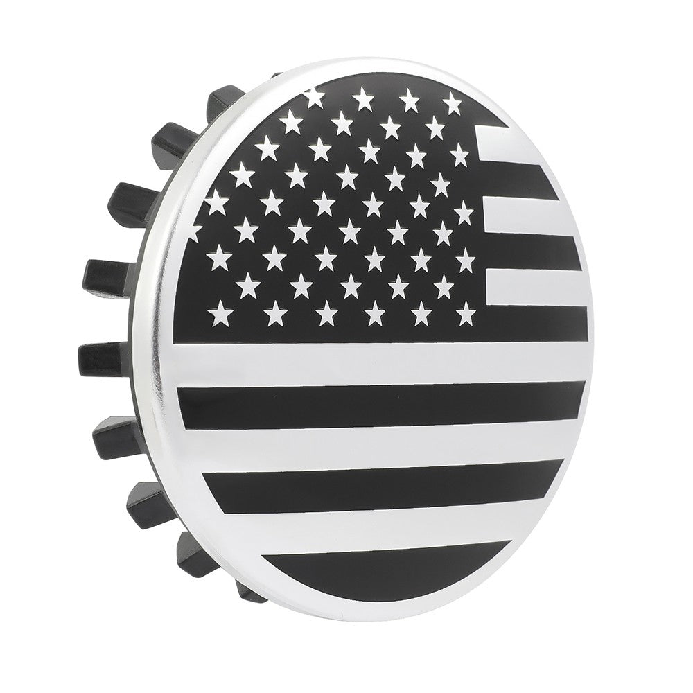 Chevrolet Wheel Center Hub Cap 83mm 3.25" USA Flag Tahoe Suburban Sierra Car Accessory - Silver