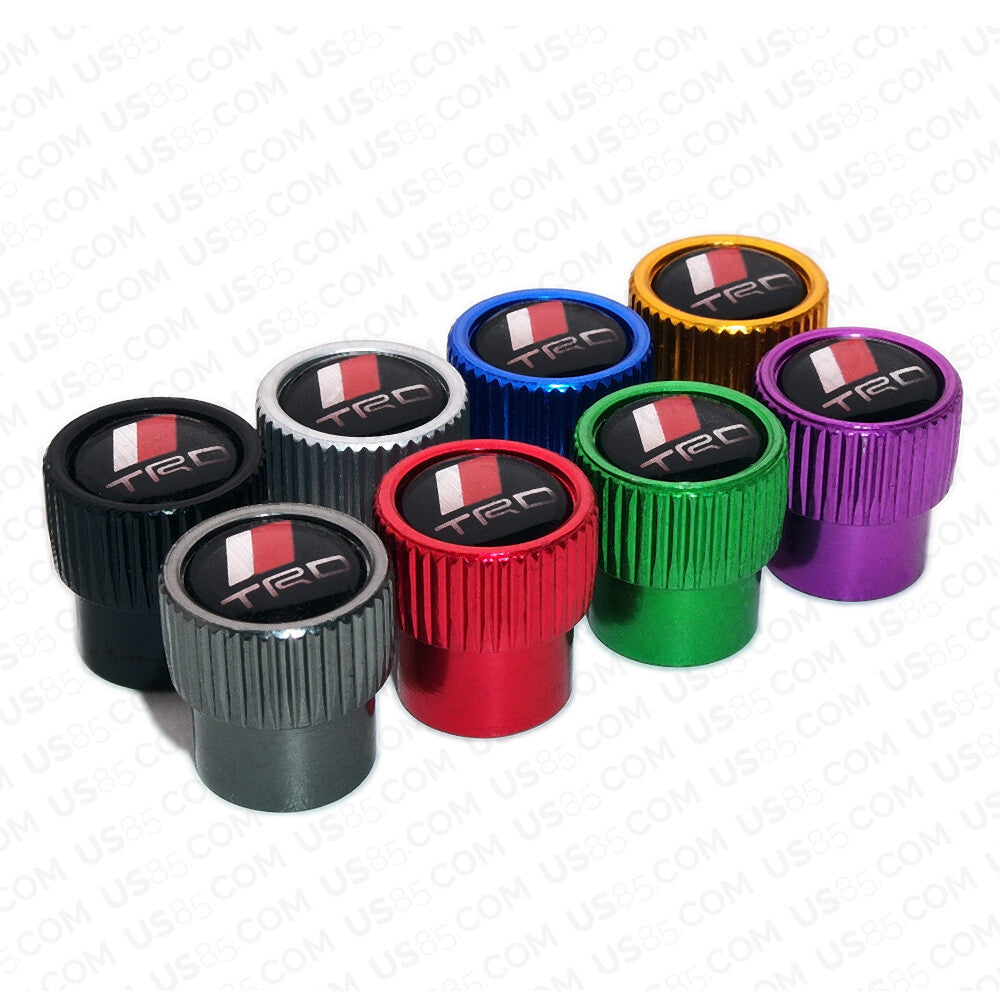 For TRD Logo Roundel Style Car Wheels Tire Air Valve Caps Stem Dust Cover Sport