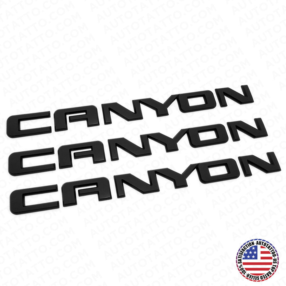 3x GMC Canyon Door & Rear Liftgate Badge Logo Decal Emblem Decorate Matte Black