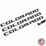 4x 21+ Chevy Colorado V6 Fender & Tailgate Gloss Black Badge Logo Emblem Truck