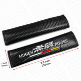Mugen Sport Carbon Car Seat Belt Cover Safety Shoulder Strap Cushion Pad Harness