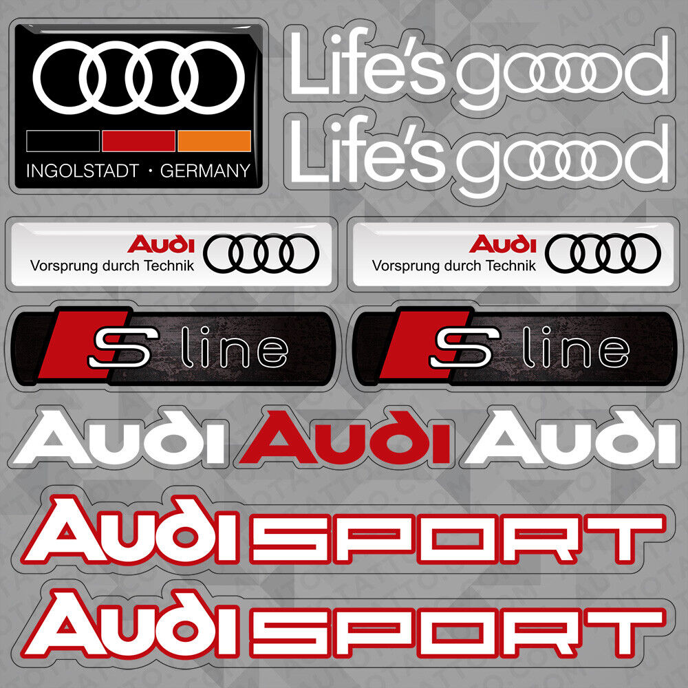 Audi Sport S Line Car Suv Logo Sticker Vinyl 3D Decal Stripes Logo Decor Germany