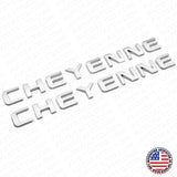 2x For Chevy Cheyenne Fender / Tailgate Badge Logo Emblem Truck OEM Sport Chrome