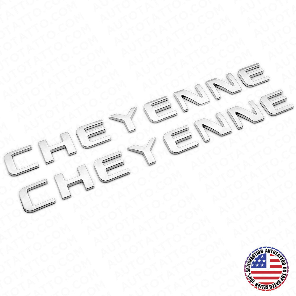 2x For Chevy Cheyenne Fender / Tailgate Badge Logo Emblem Truck OEM Sport Chrome