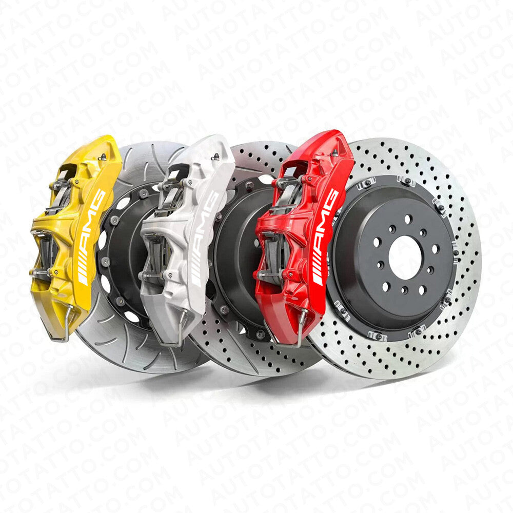 AMG Edition Car Wheels Brake Caliper Sticker Decal Logo Decoration Sport White