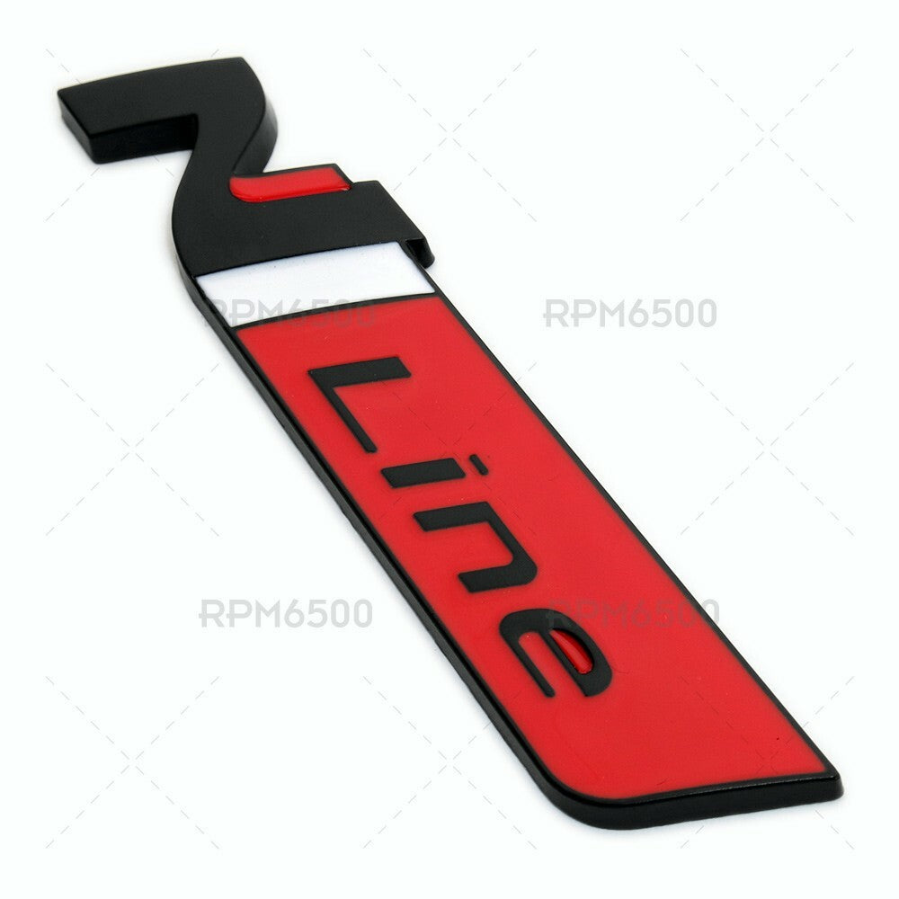 Universal Car Fender Side Marker Logo Badge Nameplate Emblem Sport Black Red