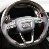 Audi Q3 Q5 Q7 Q8 3D Carbon Fiber Steering Wheel Ring Logo Badge Emblem Sticker