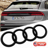 Q8 SQ8 RSQ8 Sport Liftgate Audi Ring Nameplate Emblem Logo Badge Matte Black